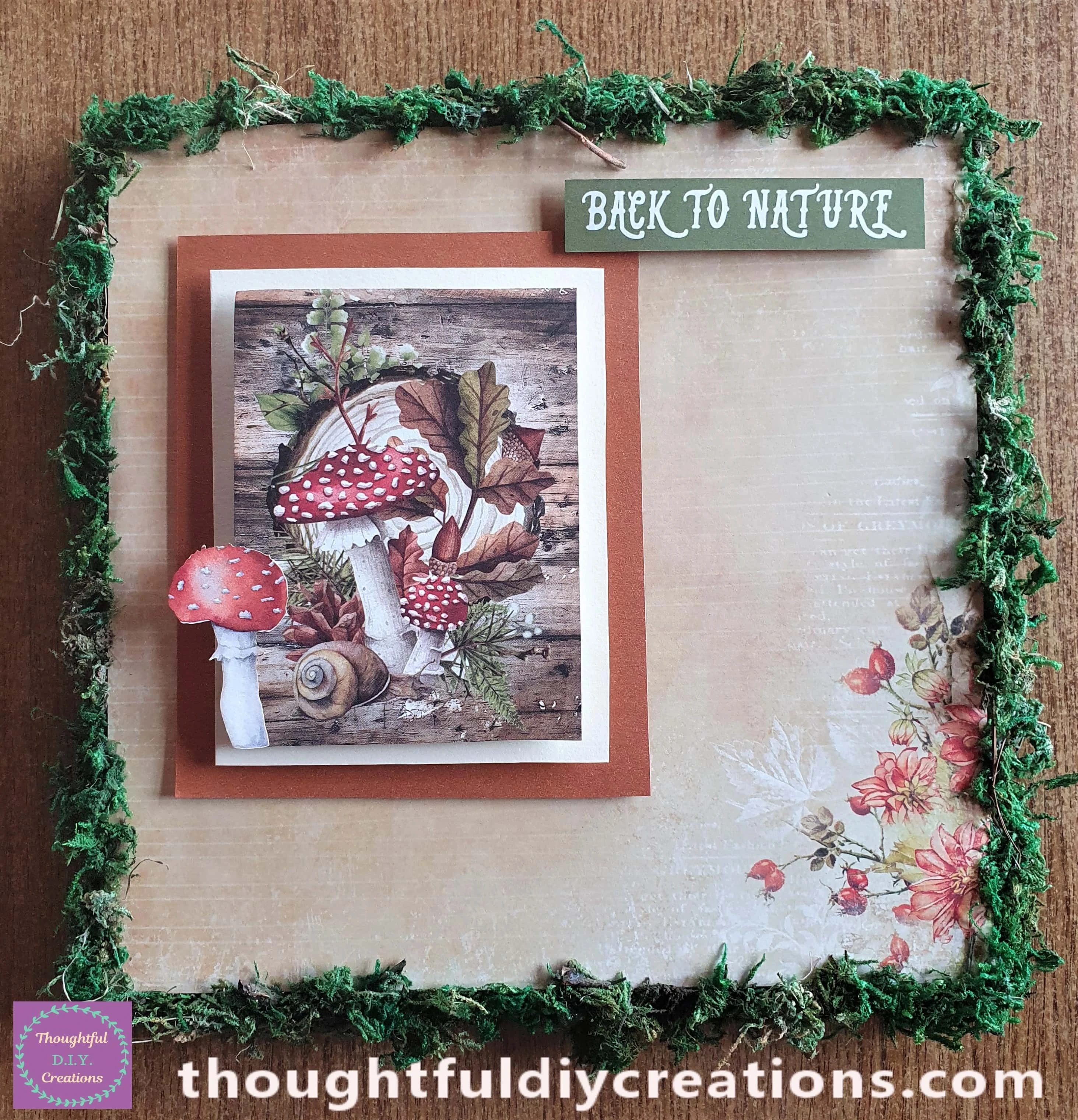 I pressed the Sentiment into place on the Canvas.