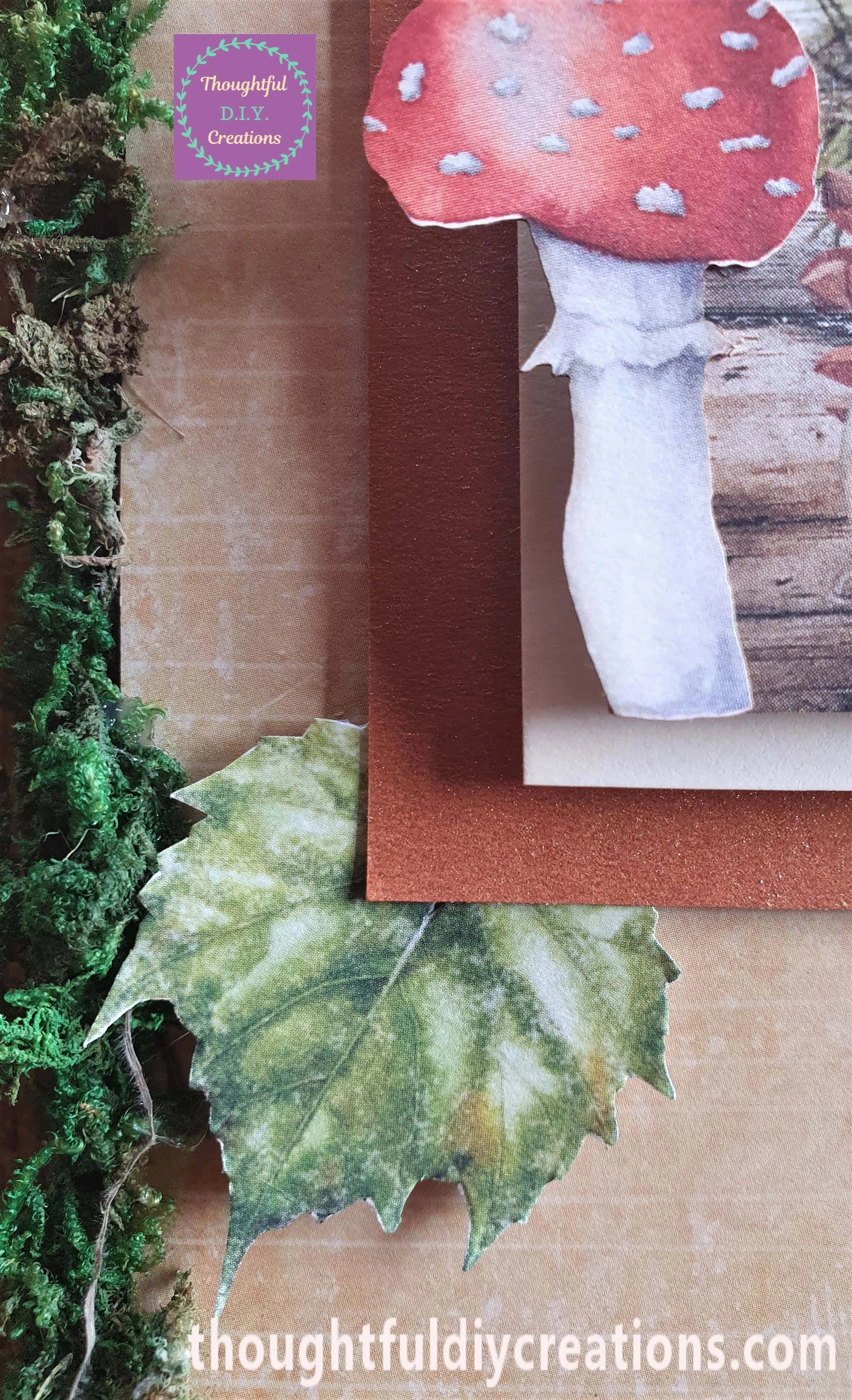 I placed it under the bottom left corner of the Copper Cardstock.