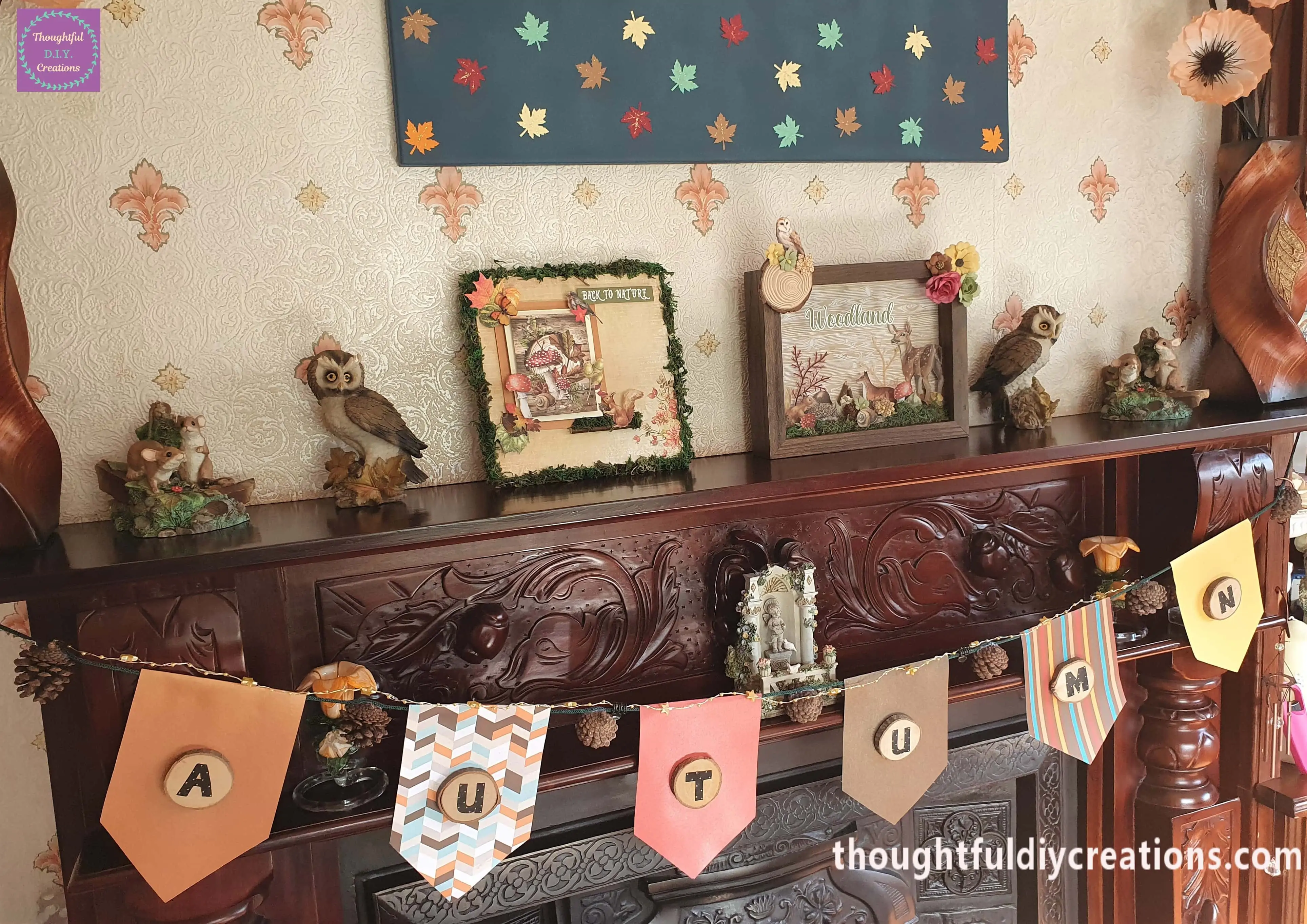 The Canvas beside my Woodland Frame, Autumn Canvas and Autumn Bunting.