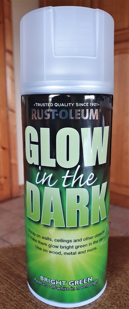 I got my Bright Green Glow in the Dark Spray Paint.