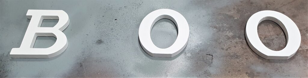 I brought the Letters out to the Shed and placed them on the Table.