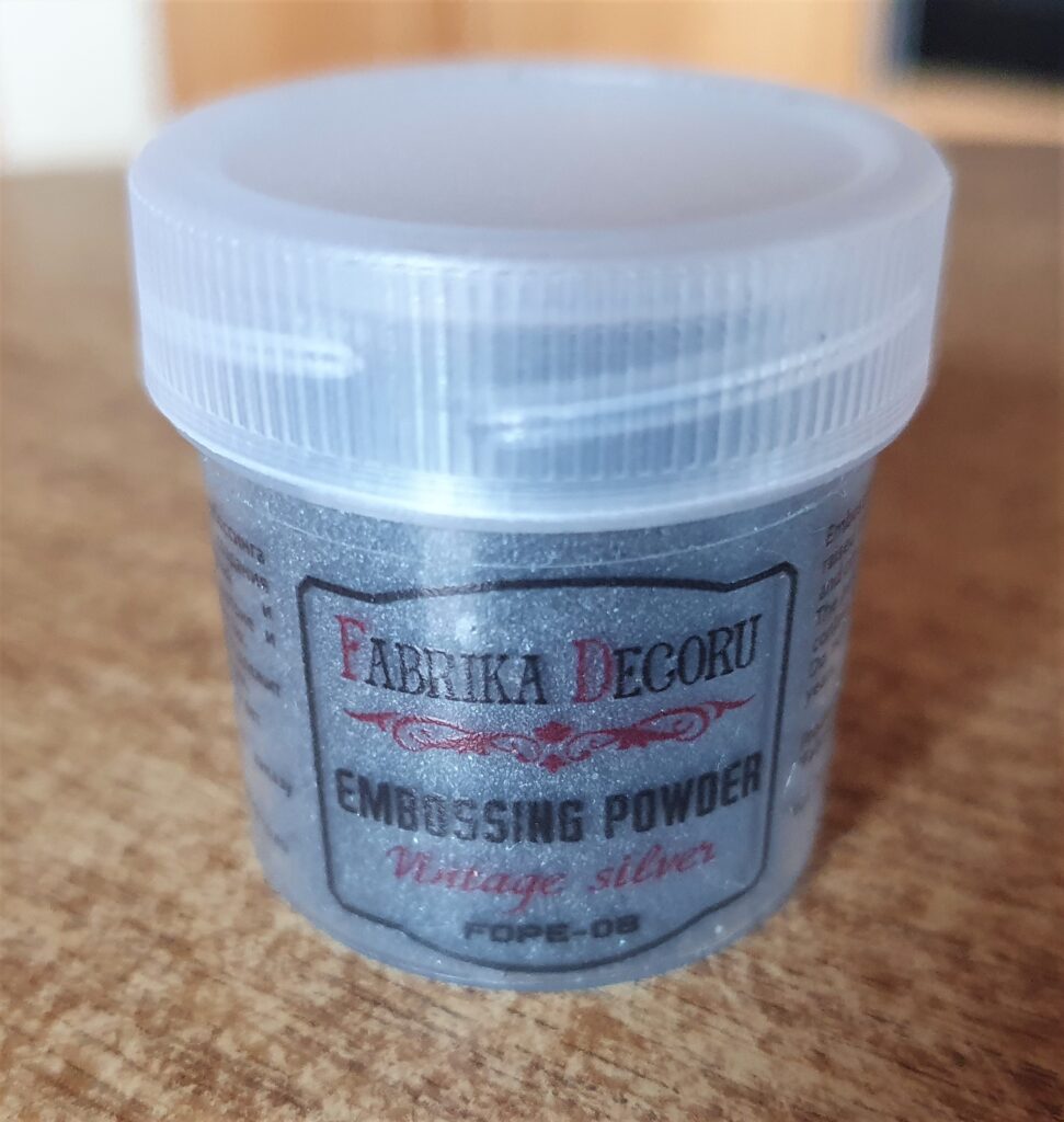 I got my Tub of Vintage Silver Embossing Powder.