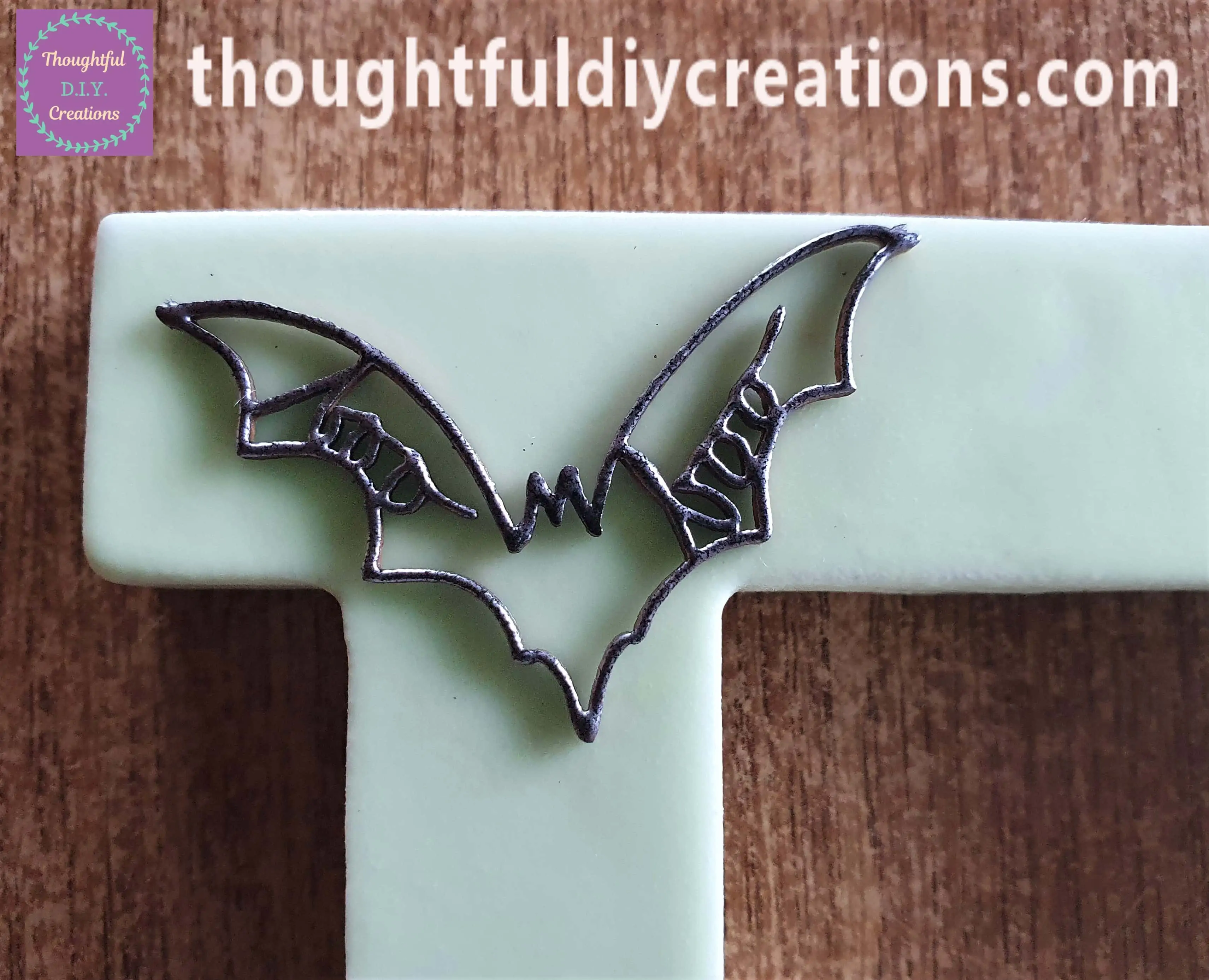 I Embossed another Bat using the same Process and attached it to the Top of the Letter 'B'.