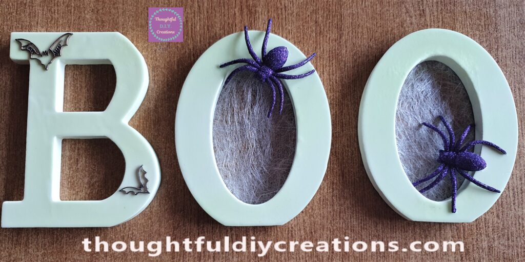 This Completed my BOO Halloween Letters.