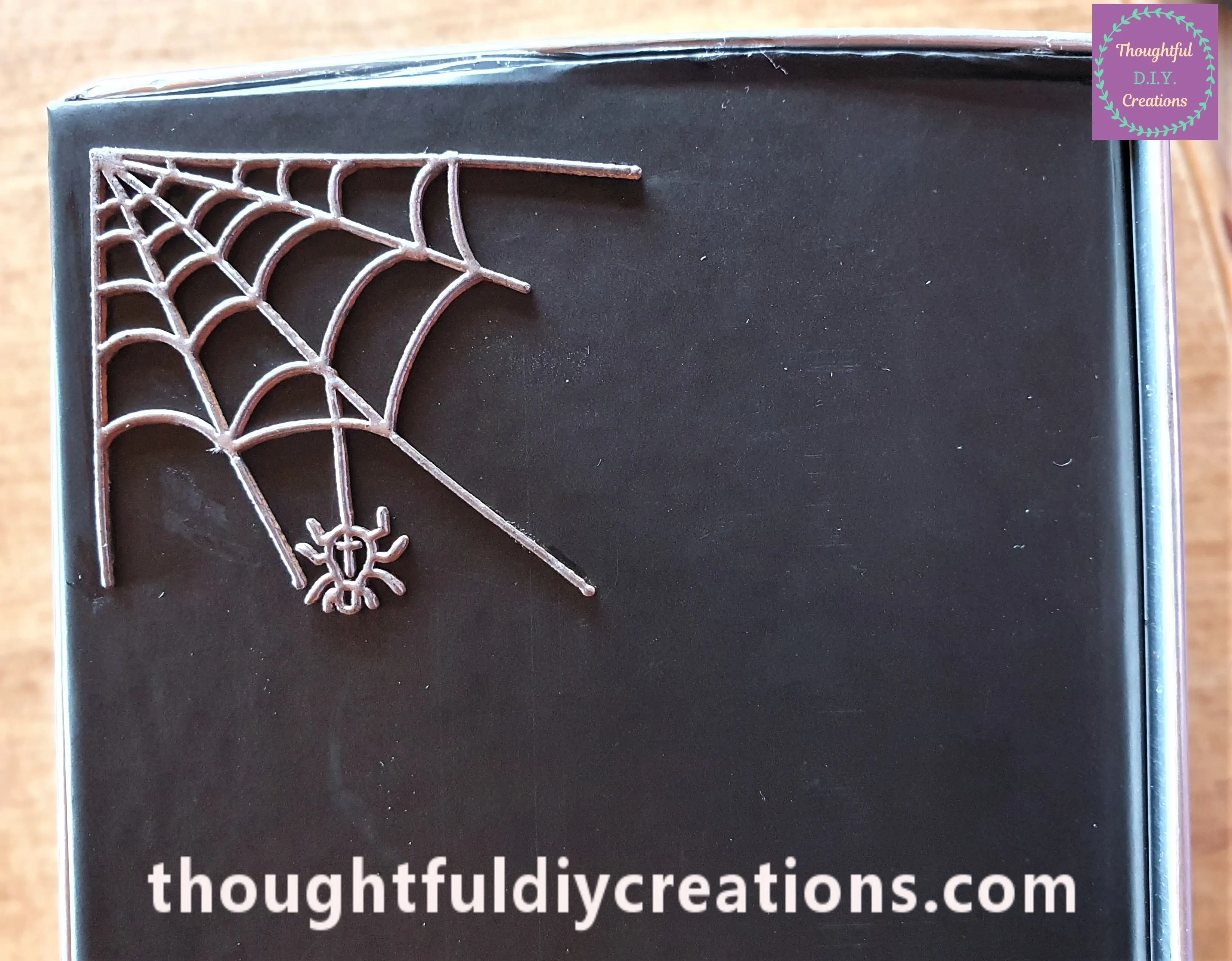 I attached one of the Spiderwebs to the Side of the Halloween Gift Box using Anita's Tacky PVA Glue and a small Paintbrush.