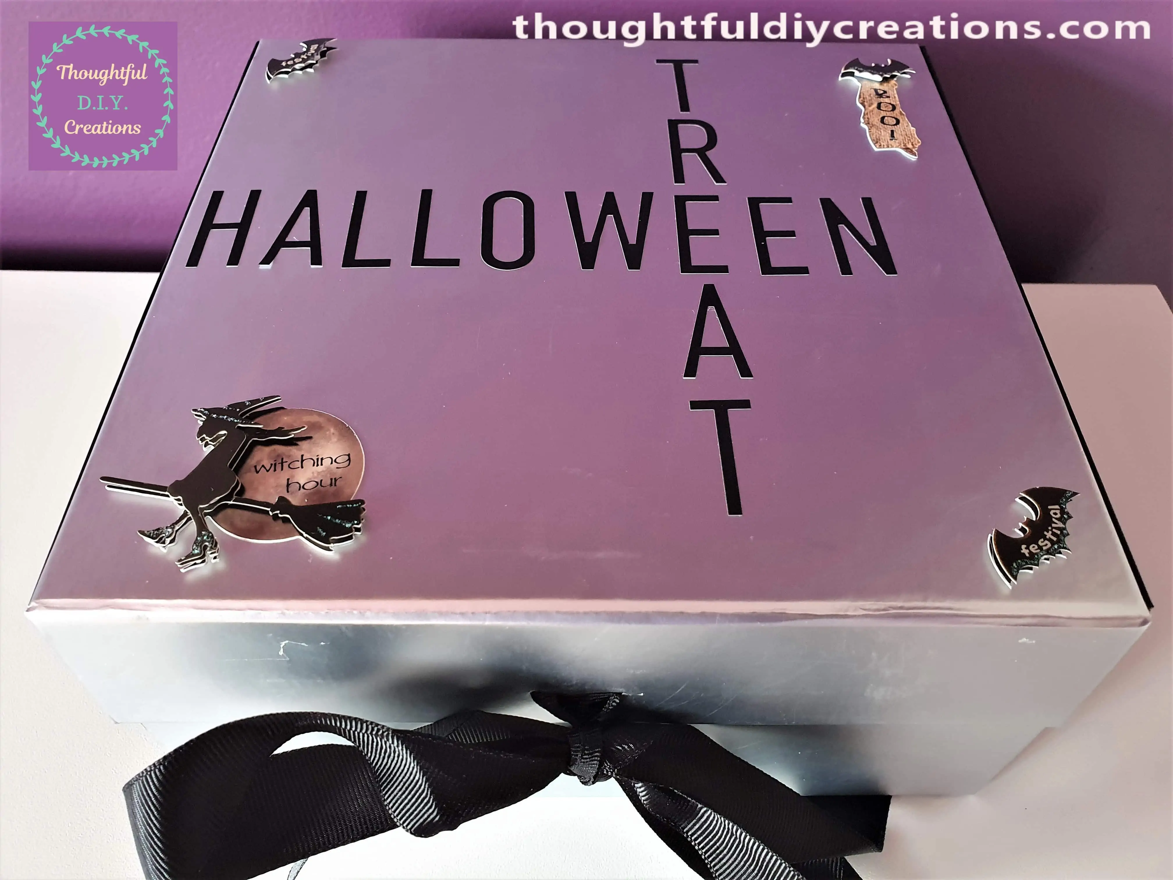 I Closed the Lid and Tied the Bow and this Completed my Halloween Gift Box.