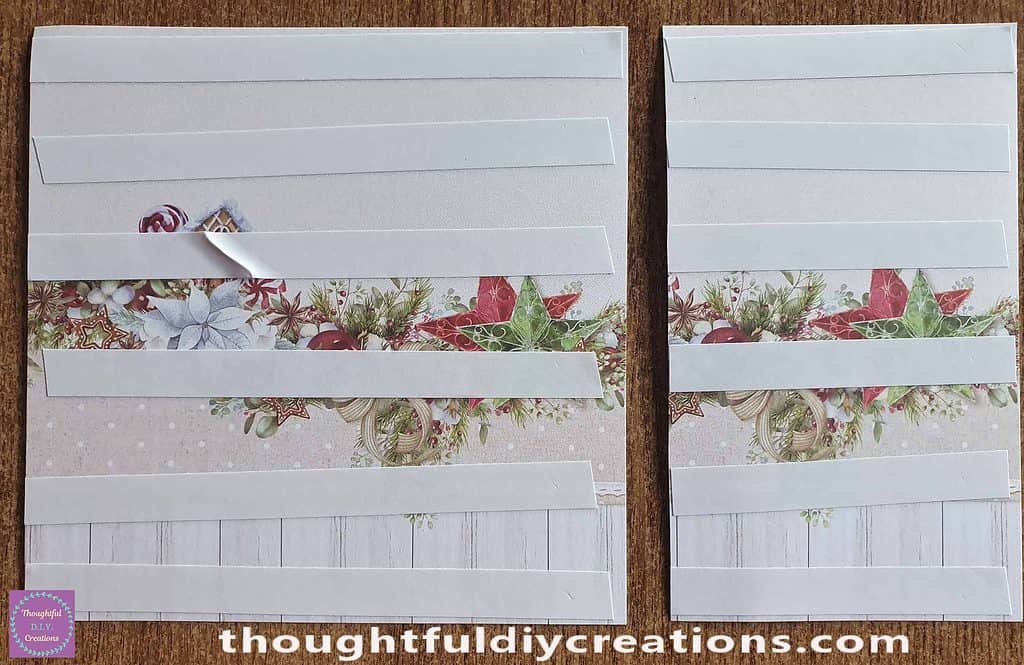 I put Strips of Double-Sided Tape along the back of both Pages.