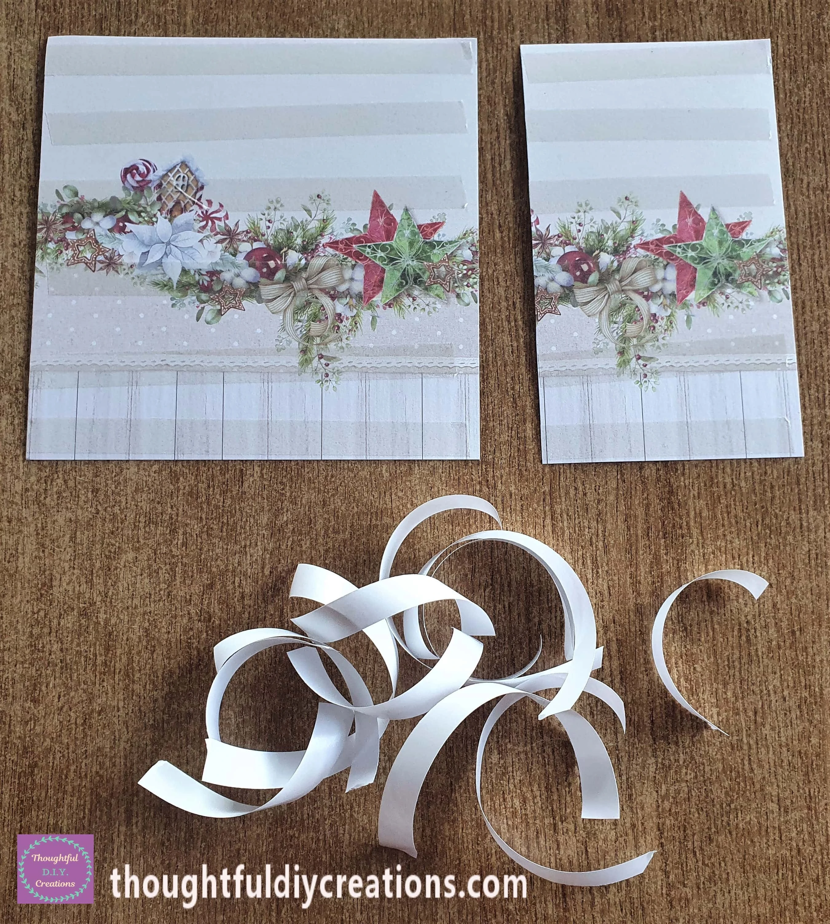 I removed the White Backing from the Strips of Double-Sided Tape.