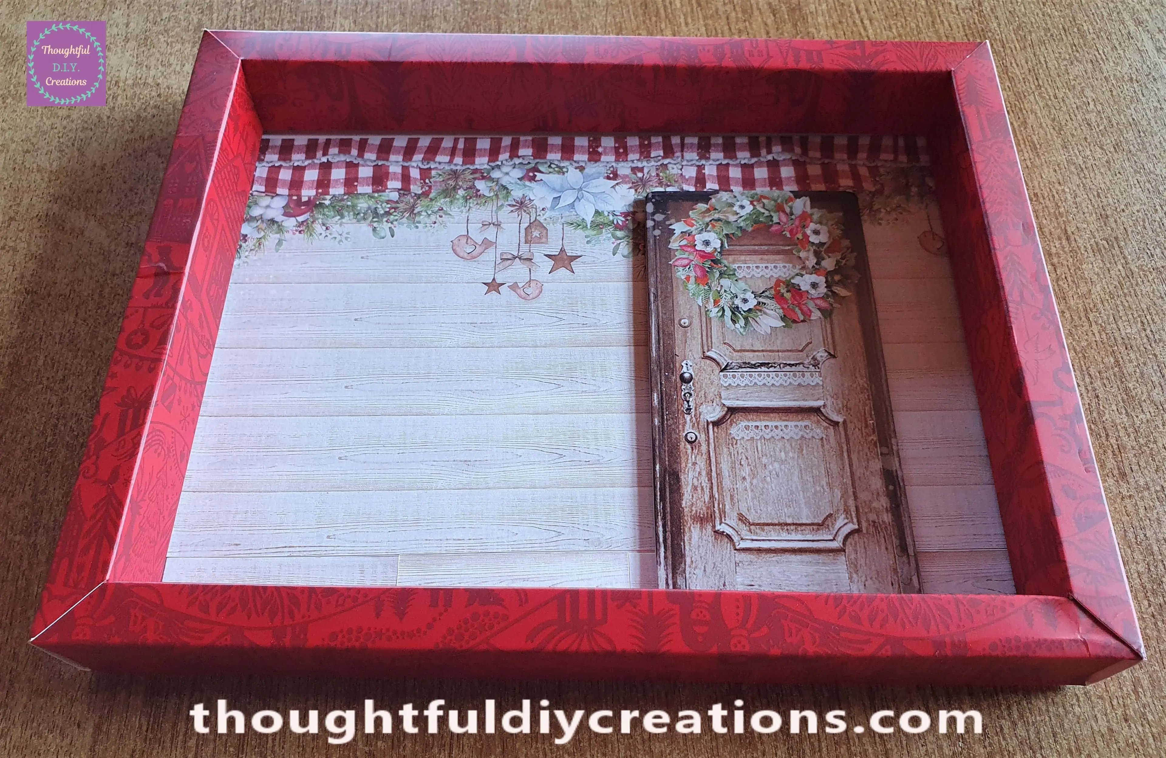 I pressed it inside the Christmas Shadow Box.