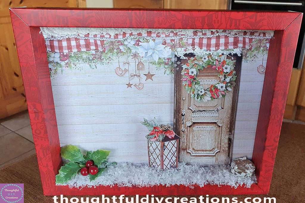 Here is a Full View of the Christmas Shadow Box so far.