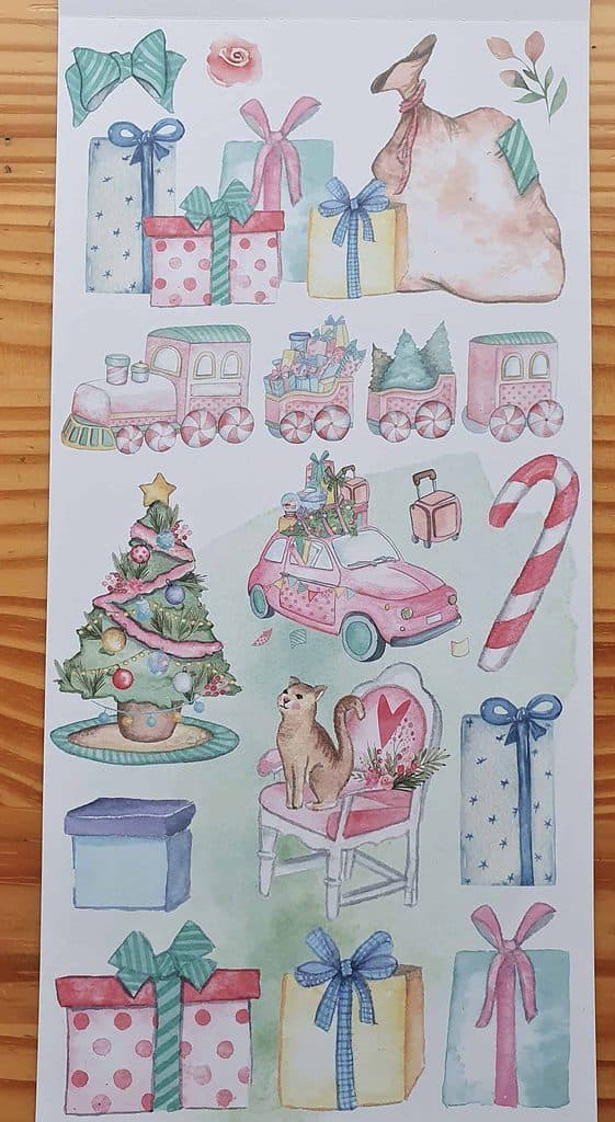 I will be cutting out the Santa Sack with Gift and the Christmas Tree from this Page.