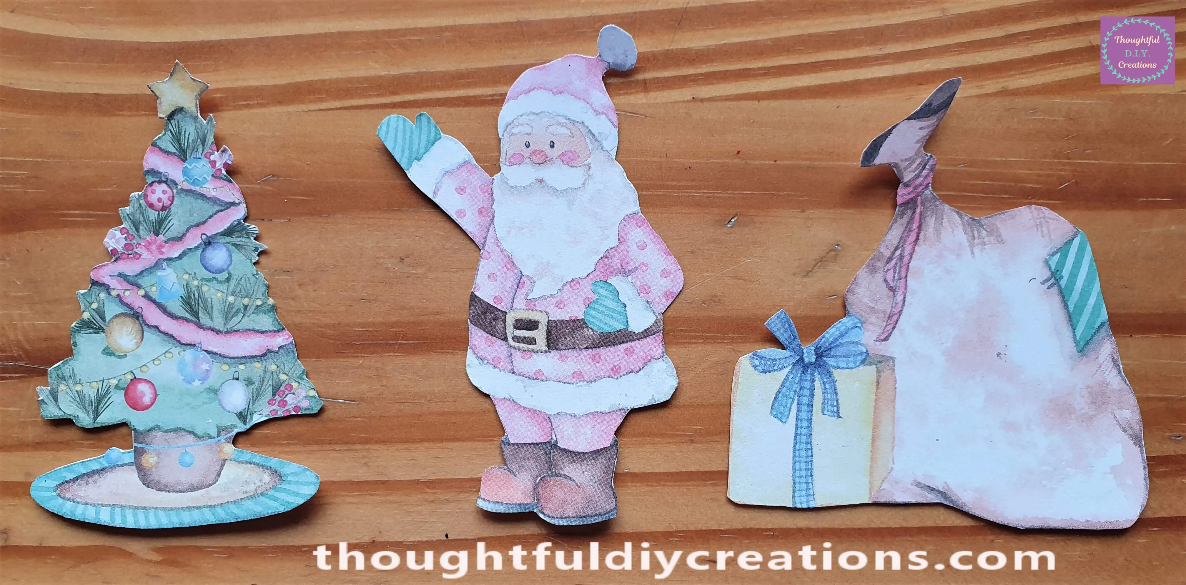 Here are the Images Cut out ready for the Christmas Card.