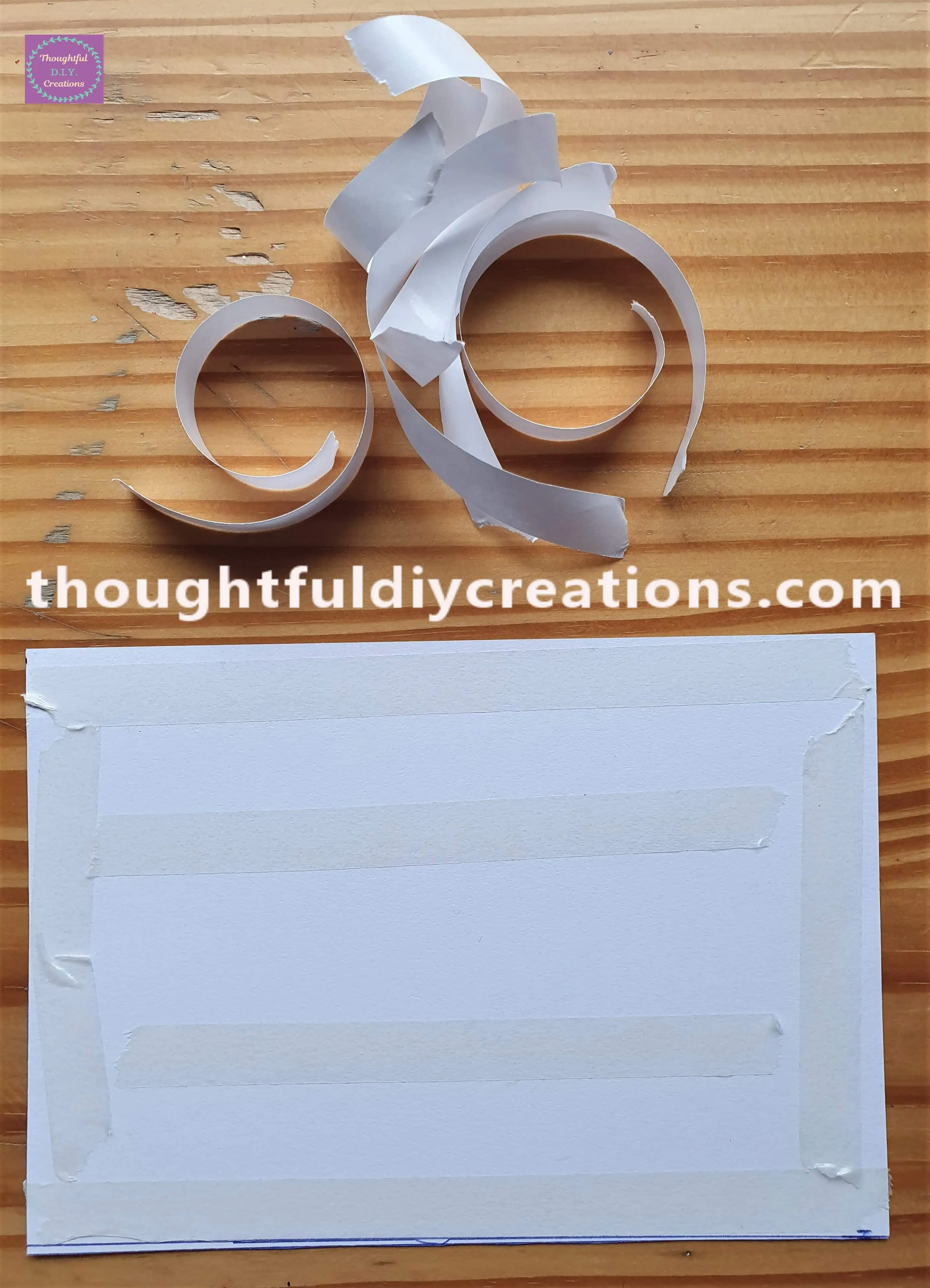 I removed each white backing from the strips of Double-Sided Tape.