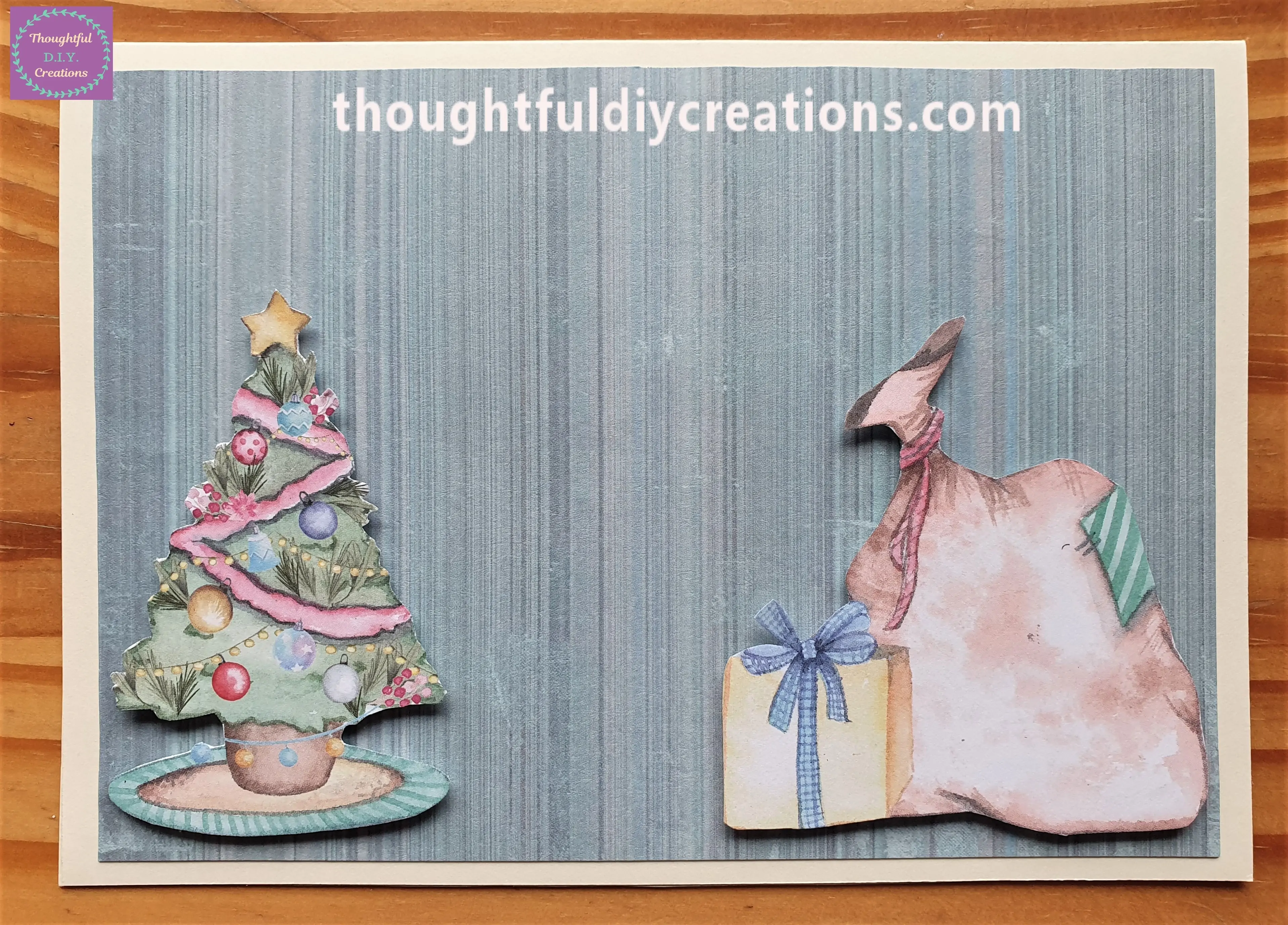 I removed the white backing from each foam square and pressed each Image to my Christmas Card.