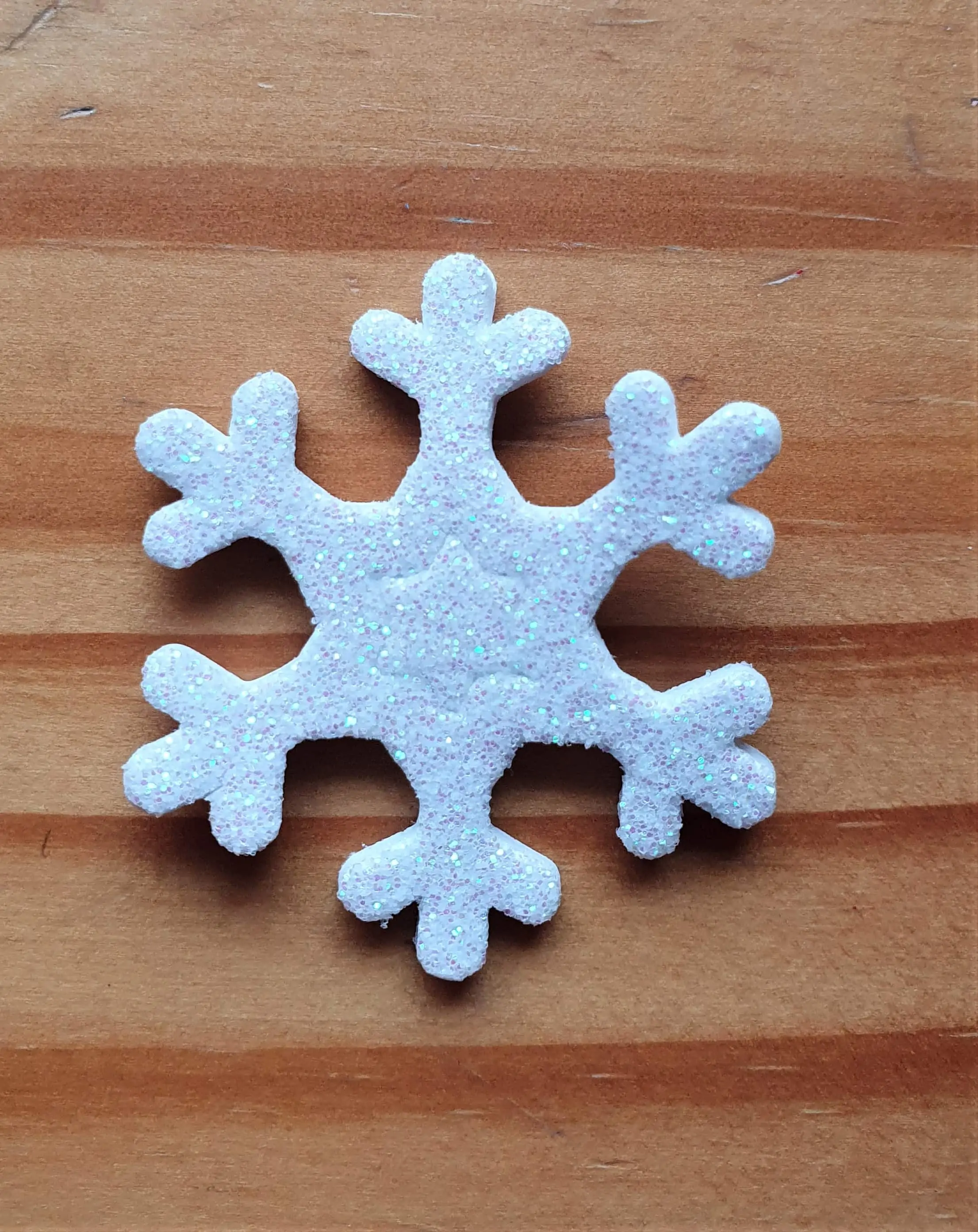 I got a White Glitter Foam Snowflake Sticker from the Pack.
