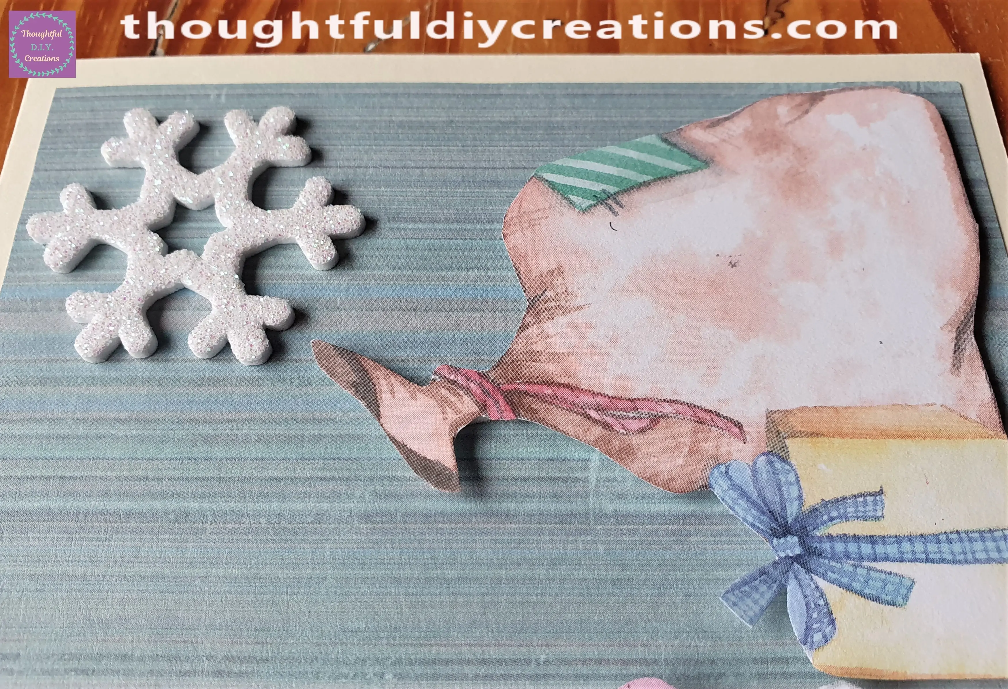 A Side View of the Snowflake Sticker.