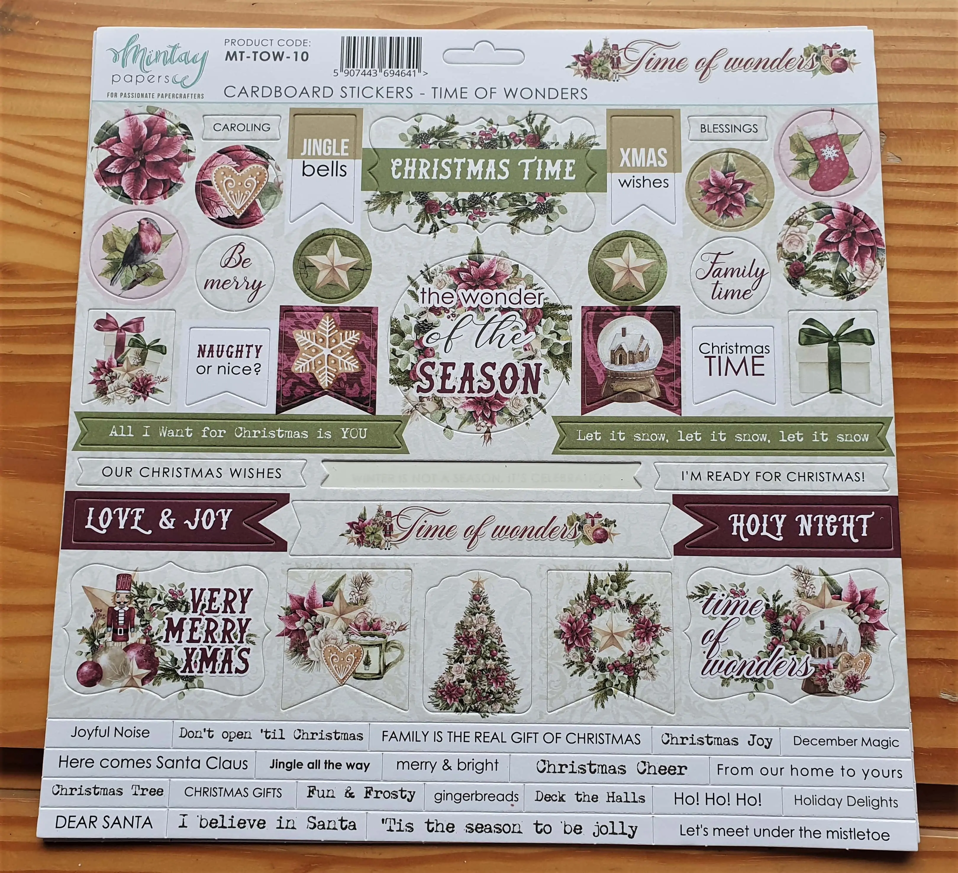 I got my Sheet of Christmas Cardboard Stickers that I bought recently.