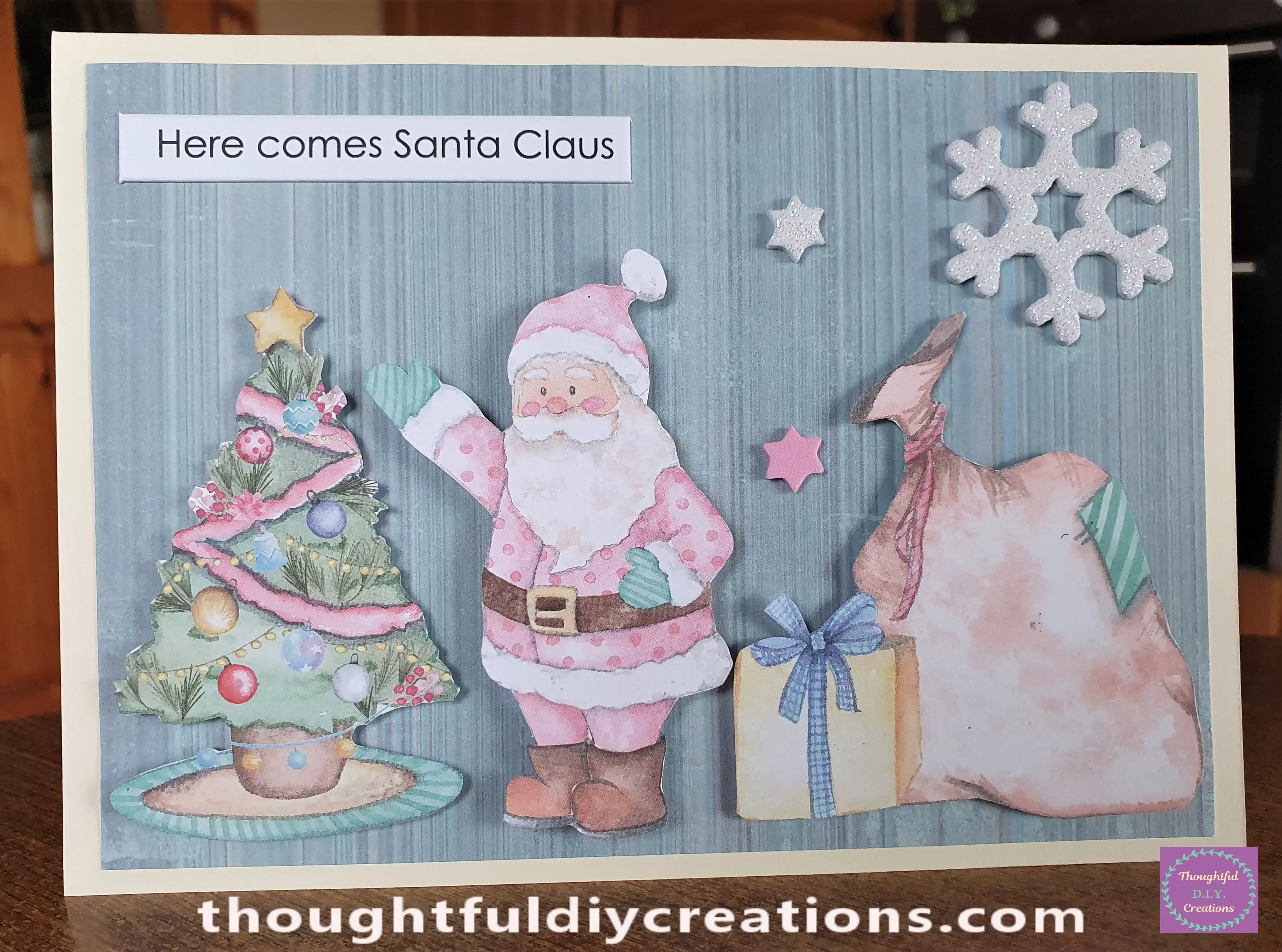 The finished Card standing up-right.