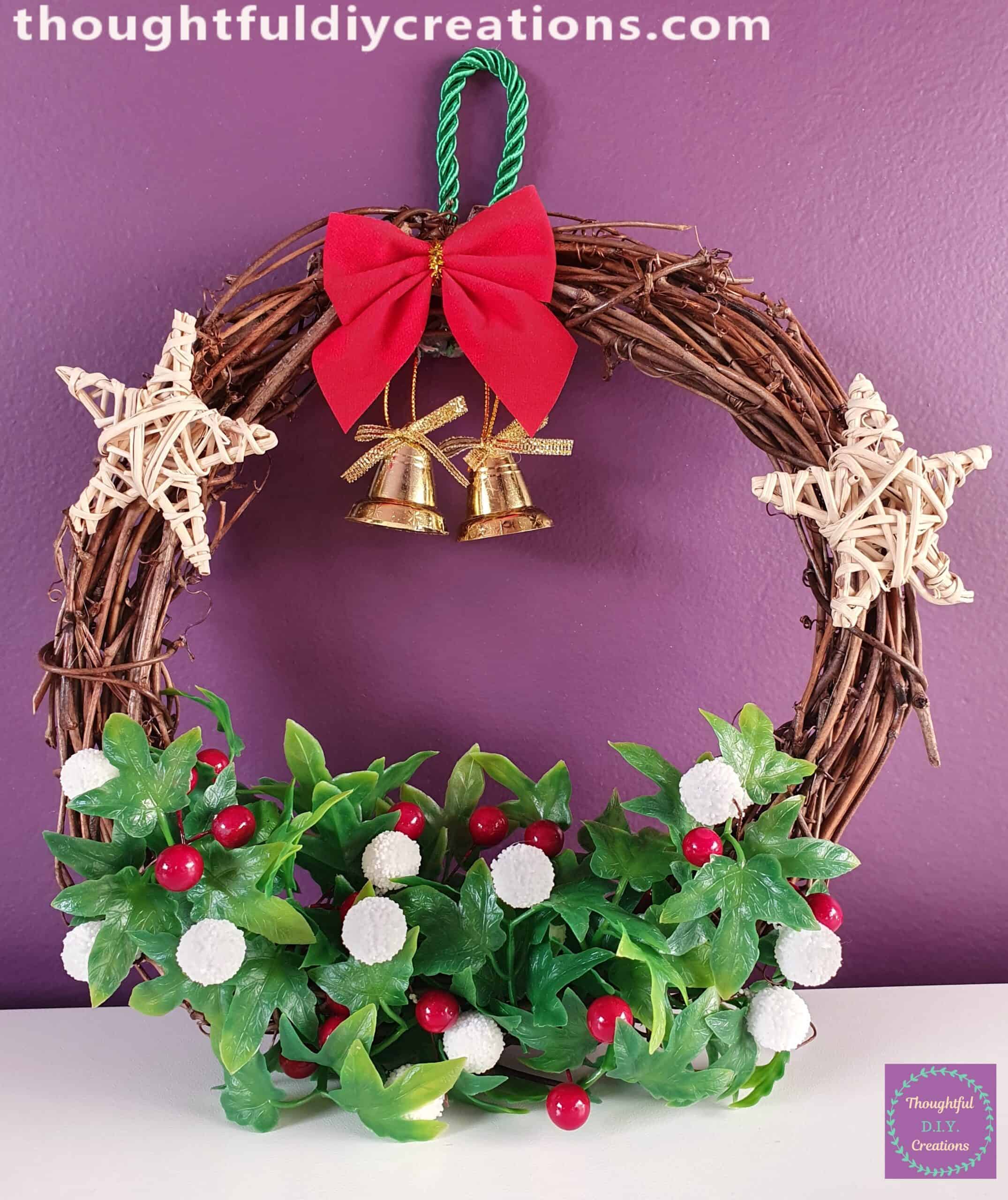 Traditional christmas wreath thoughtfuldiycreations xmas decor