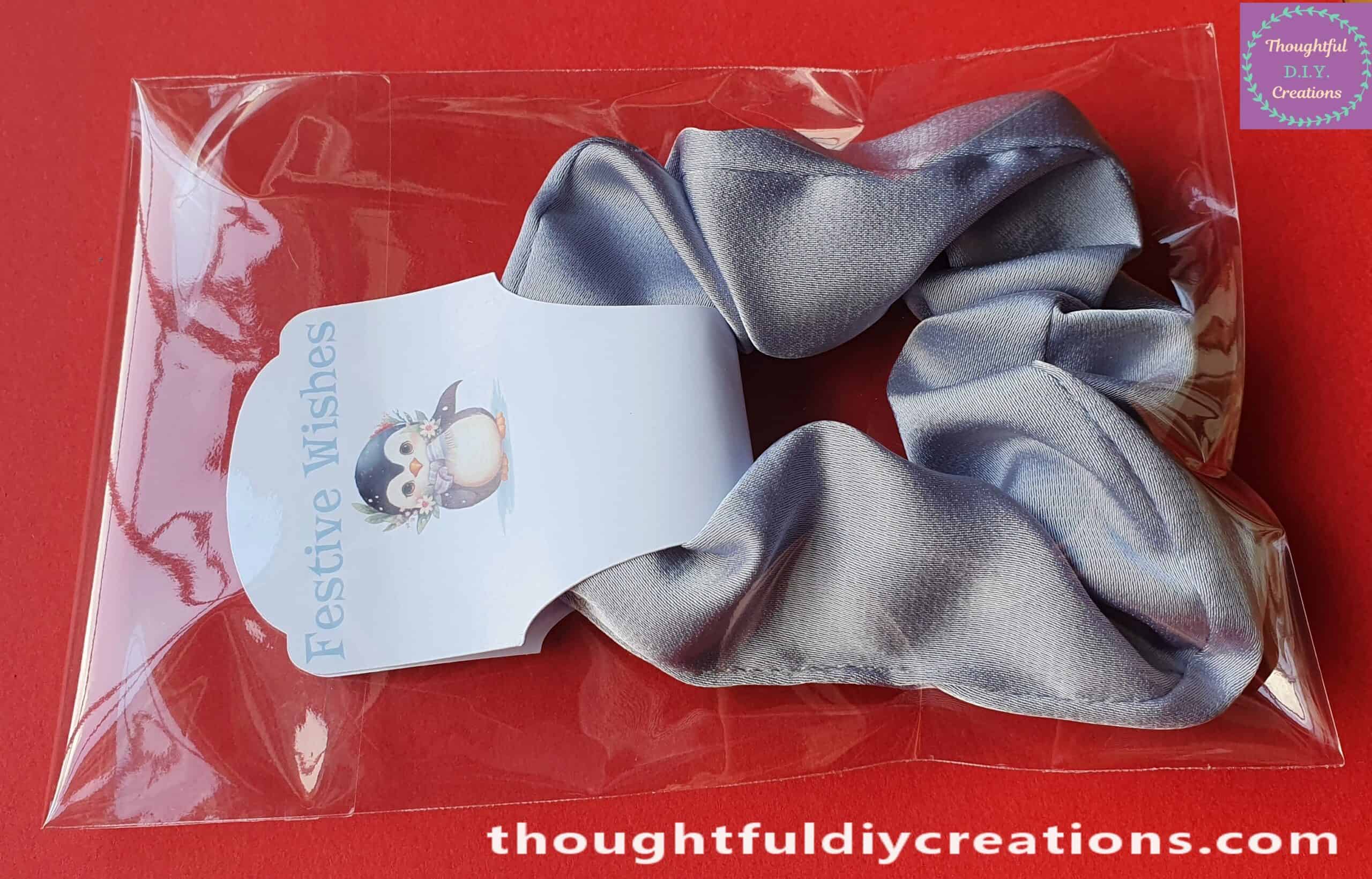 Scrunchie & Tag in a Clear Bag
