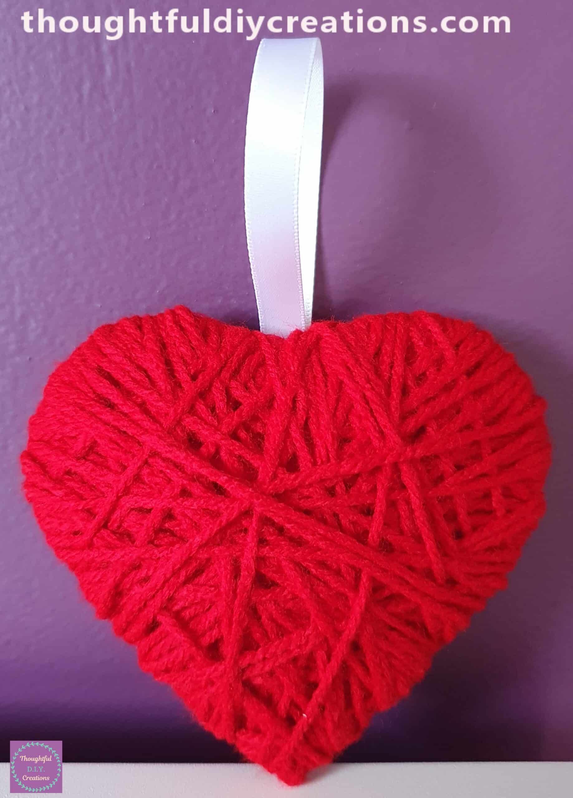 Red wool heart thoughtfuldiycreations