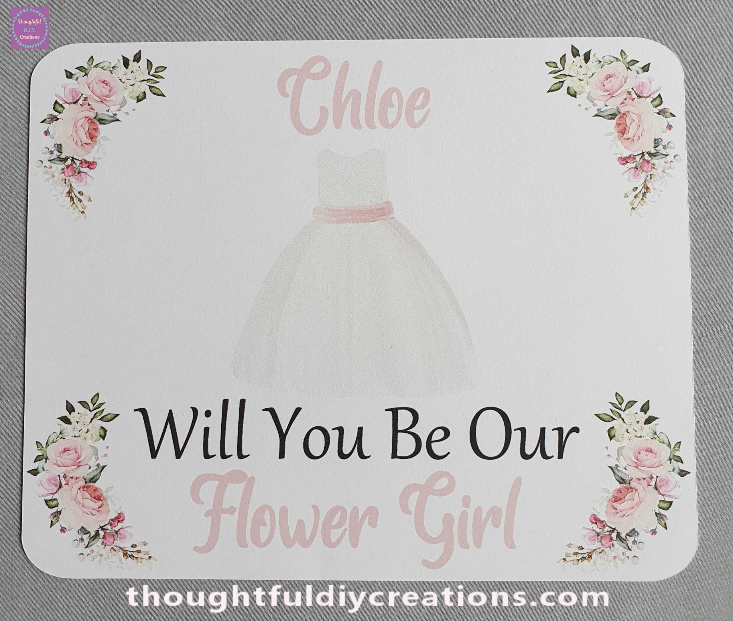 Personalised Flower Girl Card