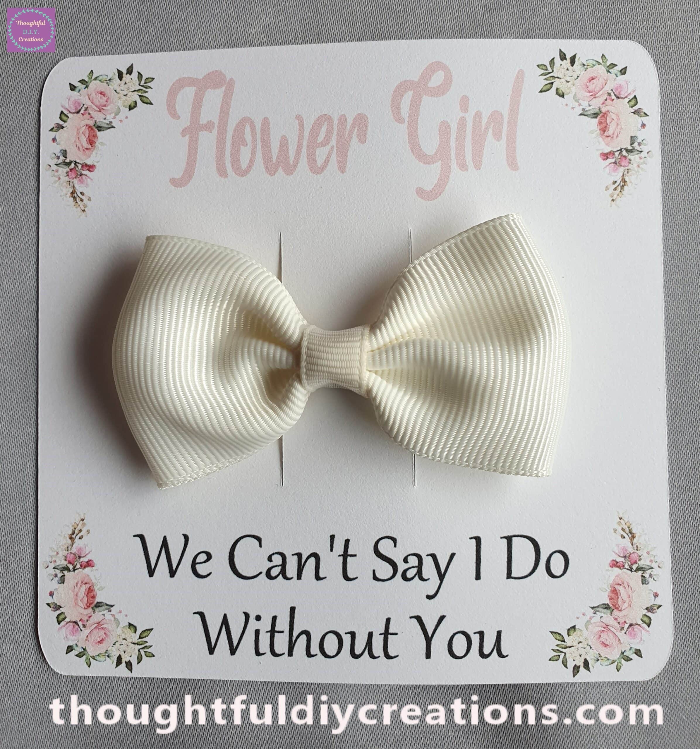Cream Flower Girl Clip Holder