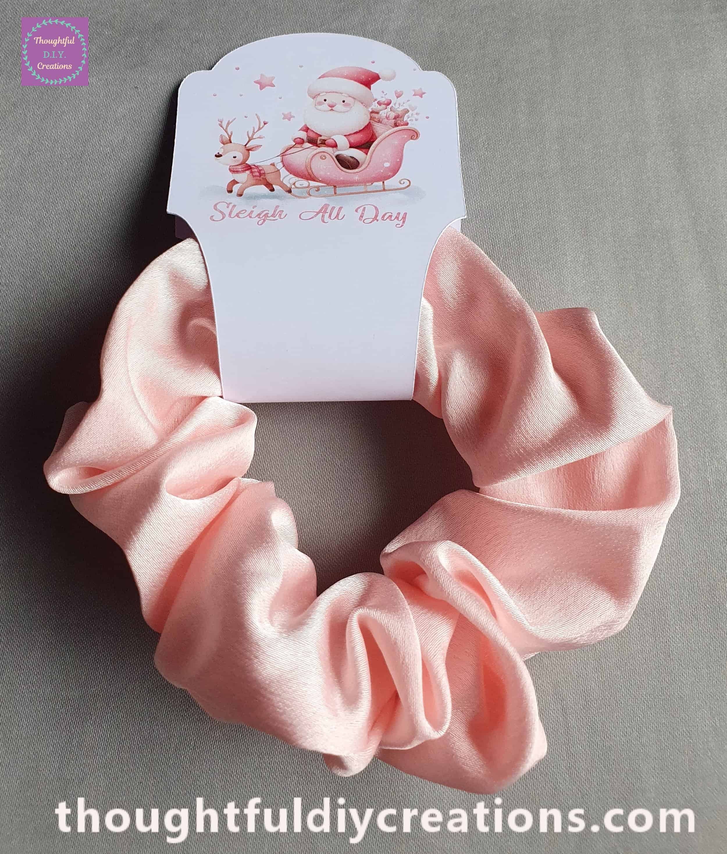 Pink Satin Scrunchie