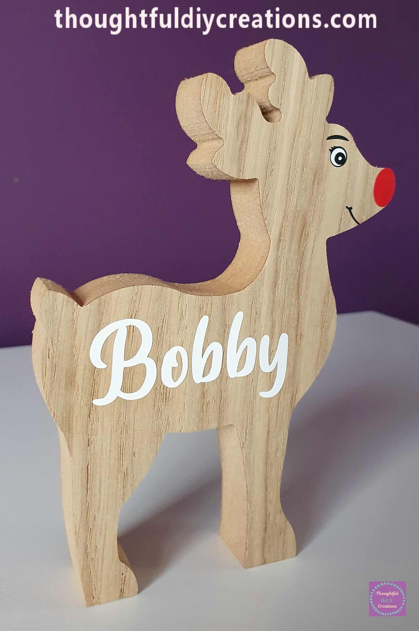 Oak Freestanding Reindeer