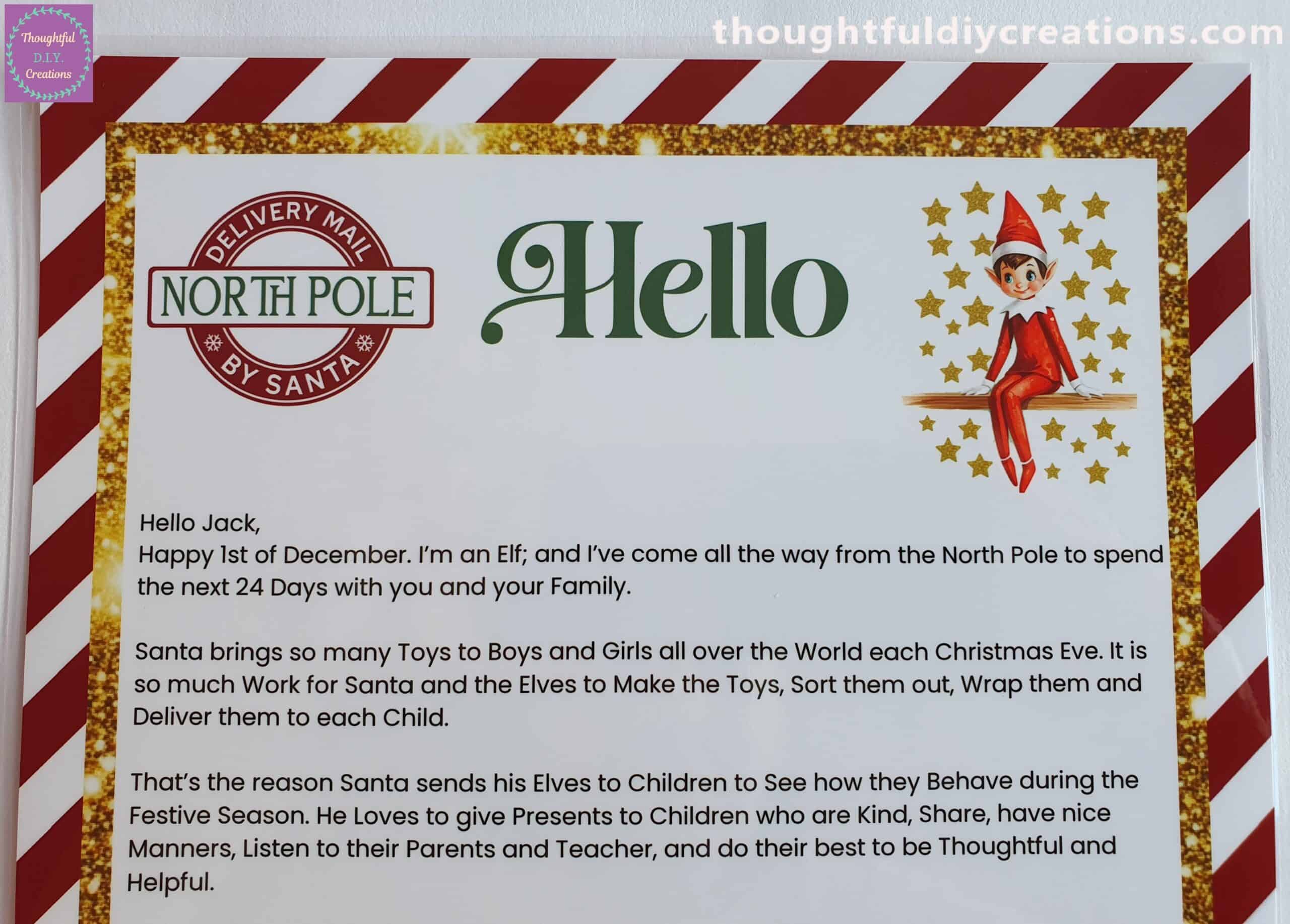 Personalised Elf Letter