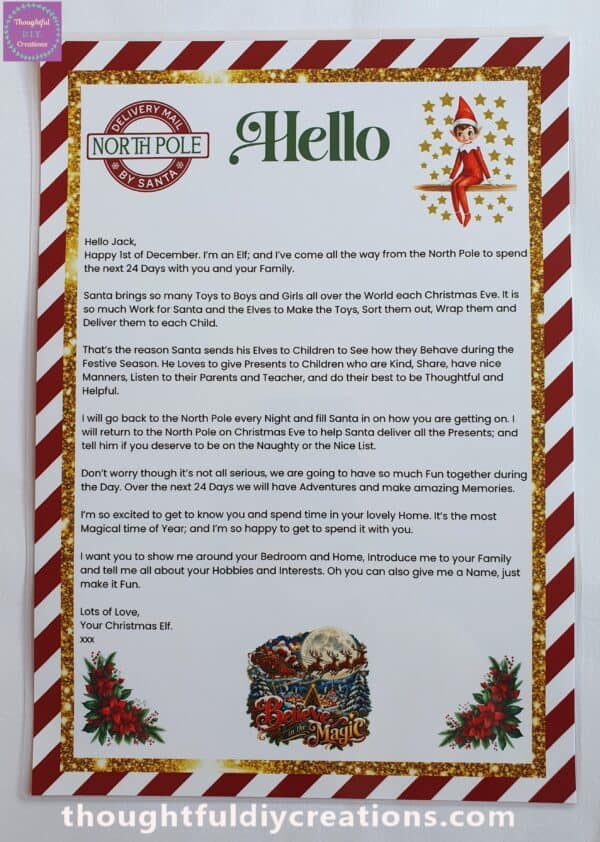 Hello Elf Letter